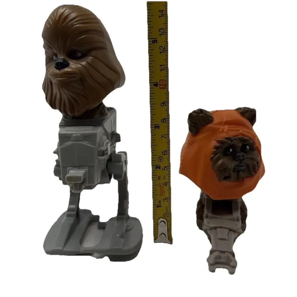 Lot of 2 2008 McDonald’s Star Wars Chewbacca & Ewok Action Figures